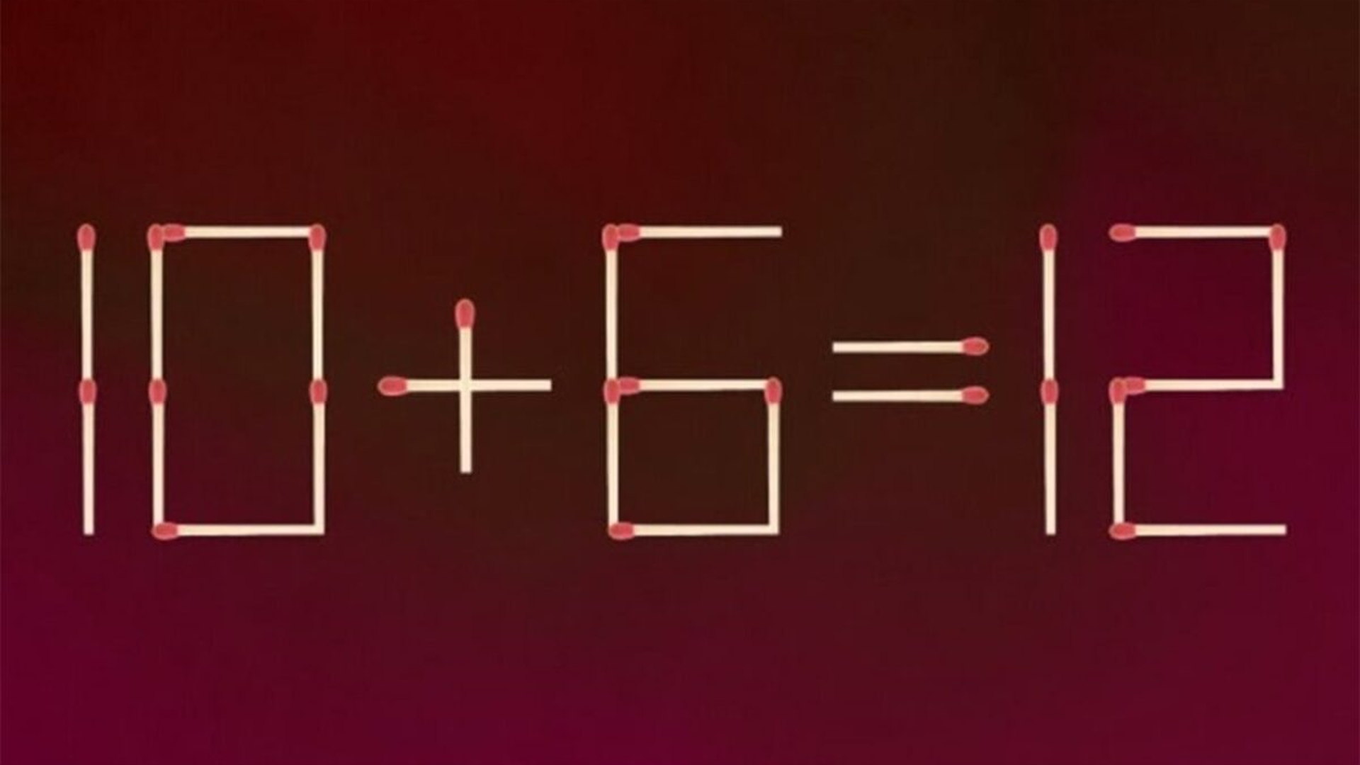 Test IQ cu chibrituri | Corectați 10+6=12, mutând un singur băț!