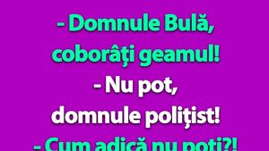 BANC | "Domnule Bulă, coborâți geamul!"