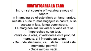 BANC | Într-un sat sosește o învățătoare nouă și tânără