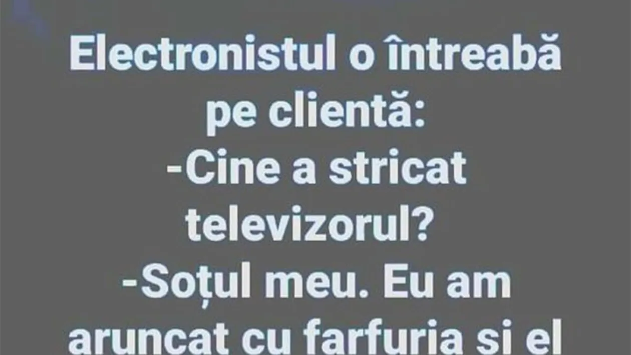 Bancul de marți | Cine a stricat televizorul?