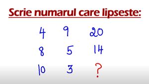 TEST IQ doar pentru genii | Ce număr urmează în secvența din imagine: 4, 9, 20, 8, 5, 14, 10, 3?