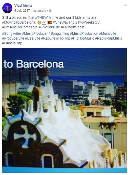 Așa și-a anunțat Tataee prietenii că se mută la Barcelona