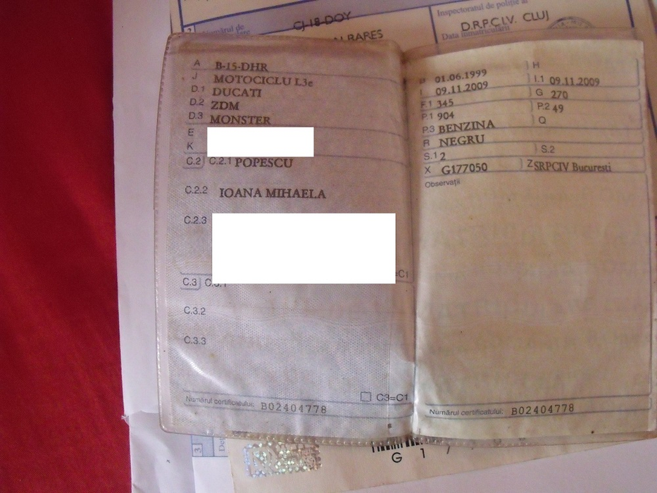 Talonul motorului Ducati pe care l-a condus și Ioana