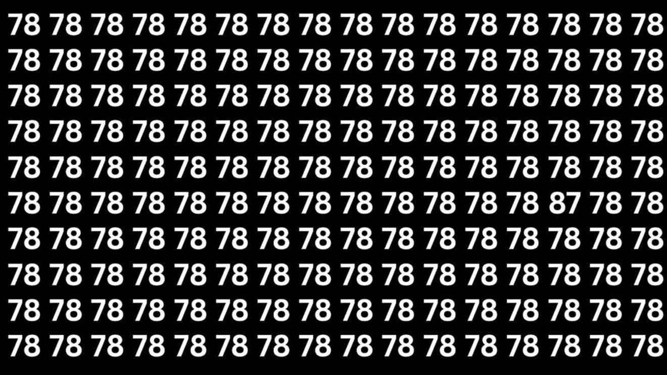Iluzie optică virală | Găsește numărul '87' ascuns printre '78' în doar 7 secunde!