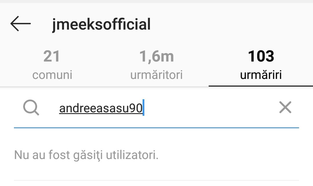 Andreea Sasu îl urmărește pe Jeremy, pe Instagram, însă el i-a dat unfollow