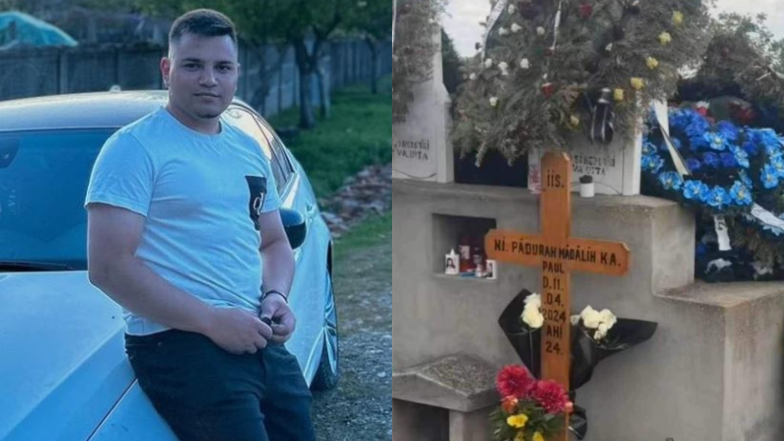 Ți se rupe sufletul! Mesajul dureros de pe crucea lui Mădălin, tânărul care a murit în accidentul rutier de la Deveselu