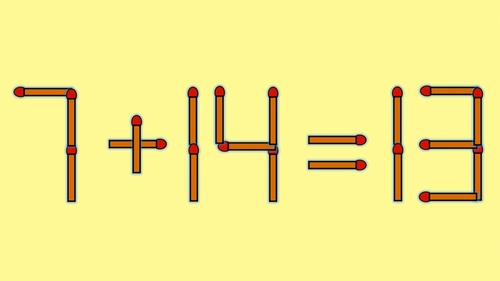 Test de inteligență | Mutați un singur chibrit pentru a corecta 7 + 14 = 13