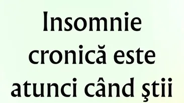 BANCUL ZILEI | Ce este insomnia cronică
