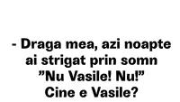 BANC | Draga mea, azi-noapte ai strigat prin somn: Nu, Vasile, nu! Cine e Vasile?