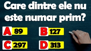 Test IQ exclusiv pentru genii | Care dintre ele nu e număr prim: 89, 127, 297 și 313?