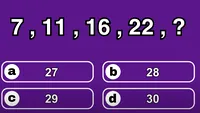 Test de inteligență | 7, 11, 16, 22. Ce număr urmează: 27, 28, 29 sau 30?