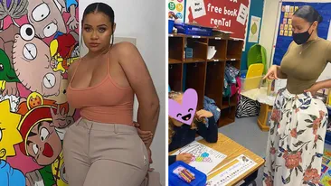 Ce a pățit învățătoarea din imagine, după ce a apărut îmbrăcată așa la ore