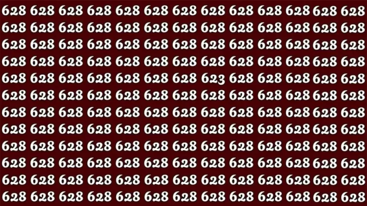 Test de logică | Nu toate numerele din această imagine sunt 628. Găsește-l pe cel diferit!