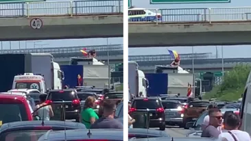Un șofer a blocat autostrada A1 cu un camion, pe sensul Pitești – București. Ce a urmat apoi