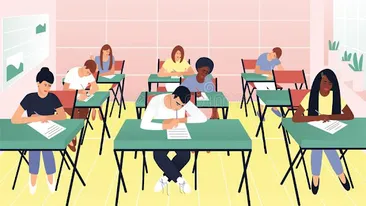 BANC | La un examen se prezintă elevi cu diferite pregătiri. Intră primul Cum a fost? Îl întreabă ceilalți