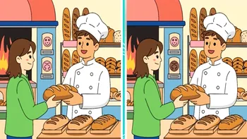 TEST IQ | Aceste două imagini din brutărie par identice, dar nu sunt. Găsiți cele 3 diferențe!