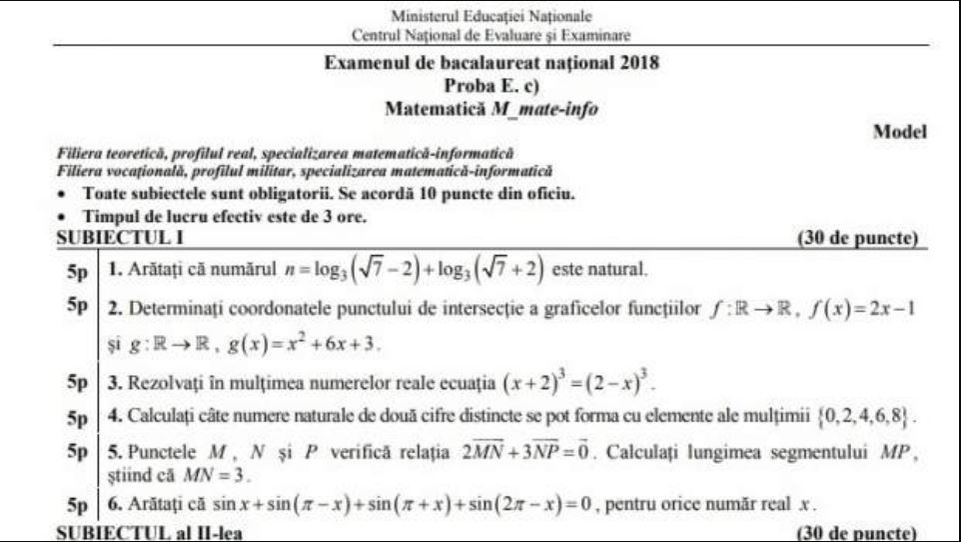 Subiecte BAC 2019. Ce poate pica la limba română și la matematică