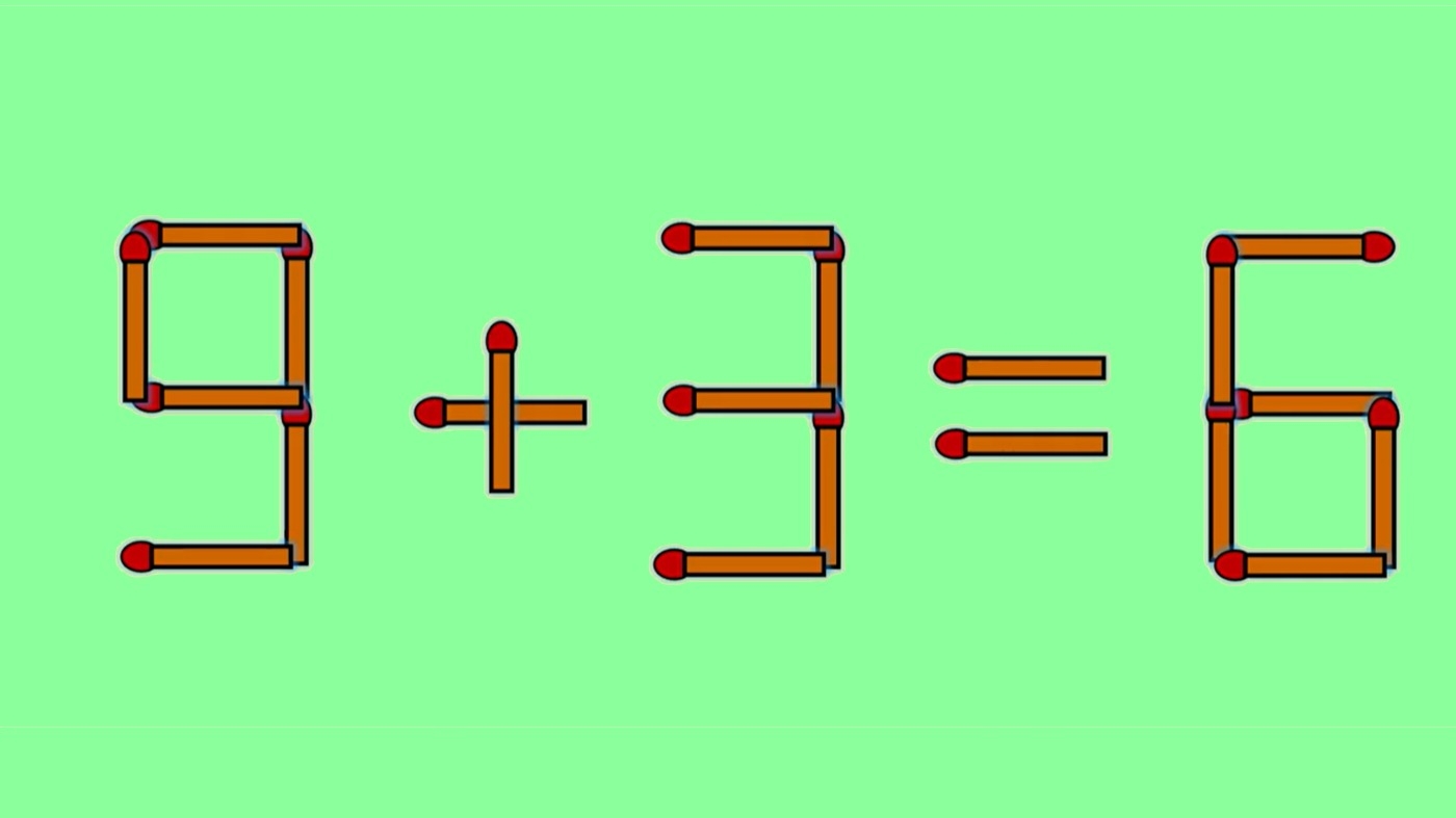 Test IQ exclusiv pentru genii | 9+3=6 este greșit. Pentru a corecta egalitatea, mutați un singur chibrit