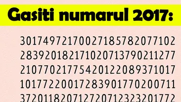 Test de inteligență | Găsiți numărul 2017 în 40 de secunde!