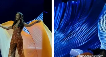 Clipe de panică la Miss Universe! O concurentă a călcat în gol și căzut de pe scenă