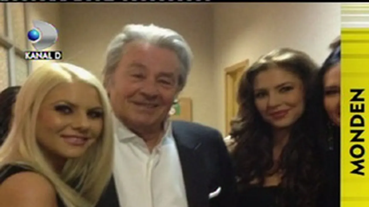 VIDEO Fetele de la Heaven s-au intalnit cu actorul Alain Delon! I-au dat un CD cu muzica lor si au facut schimb de numere de telefon