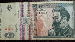 Mai ţii minte bancnota de 500 de lei cu Brâncuşi? Iată cât valorează acum
