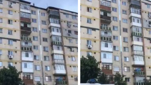 VIDEO ŞOCANT! Sinucidere filmată: "Capone" s-a aruncat de pe un bloc din Târgovişte