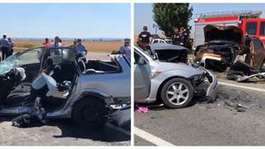 Accident cumplit în Arad! 4 răniți, printre care și un copil. A fost solicitat elicopterul SMURD