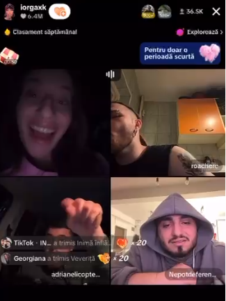 Adrian și Iorga au lansat acuzații grave, în cadrul unui live pe TikTok /Foto: Captura video