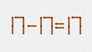 Test IQ cu bețe de chibrit | Mută unul singur pentru a rezolva ecuația 17-17=17