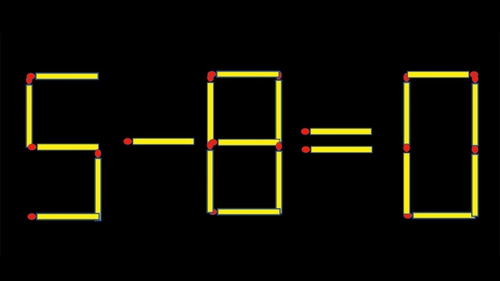 Test de inteligență | Mutați un singur chibrit pentru a corecta 5 - 8 = 0