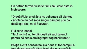 BANCUL ZILEI | Un bătrân fermier în scrie fiului său, care e în închisoare