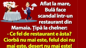 BANC | Aflat la mare, Bulă face scandal într-un restaurant din Mamaia