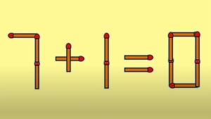 Test IQ cu chibrituri | Corectați 7 + 1 = 0, mutând un singur băț