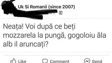 BANC | Neața! Voi, după ce beți mozzarela la pungă, gogoloiu ăla alb îl aruncați?