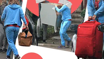 Iubitul milionar a dat-o afară din casă după ce a prins-o cu “amantul”! Imagini cu vedeta în timp ce își cară mobila în stradă