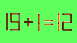 Test IQ cu chibrituri | Mutați un singur băț, pentru a corecta 19 + 1 = 12