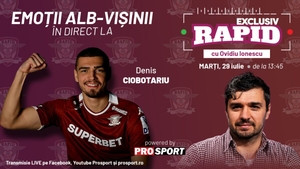 Dacă ești rapidist, te aștept la "EXCLUSIV RAPID" cu Denis Ciobotariu, LIVE, pe YouTube - ProSport, astăzi, de la ora 13.45!