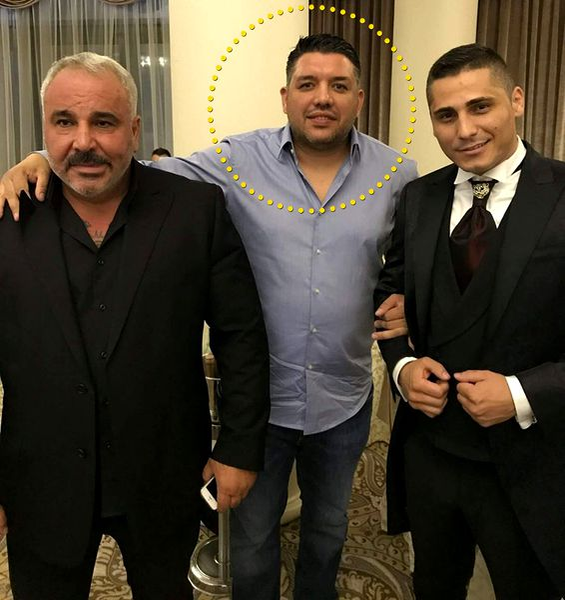 Vasile Ciobanu, alias "El Magico" Raj, alături de Nuțu Cămătaru și de un amic comun