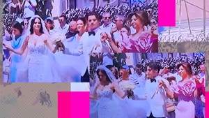 Primele imagini de la nunta lui Ianis Hagi cu Elena Tănase! Mirii au ieșit în stradă și au făcut o horă machedonească