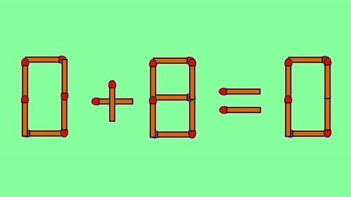 Test IQ cu chibrituri | Corectați 0 + 8 = 0, mutând un singur băț