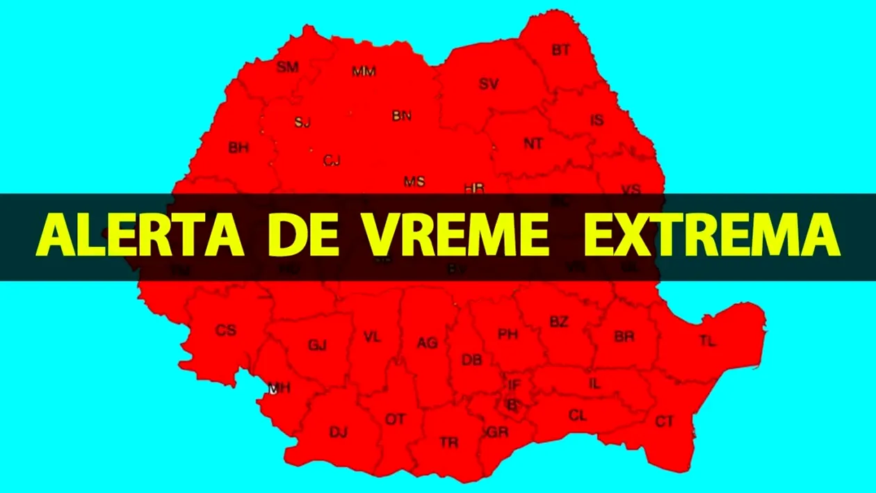 Atenționare de vreme extremă emisă de Severe Weather Alert - România. Ce se întâmplă până pe 8 iunie