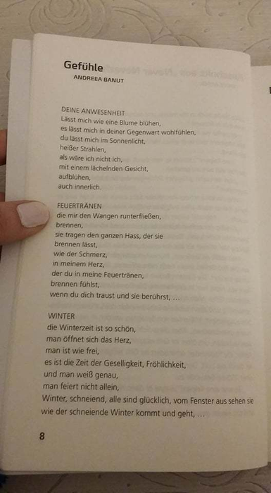 În 2010, Andreea Boyer a avut trei poezii publicate în antologia «Novum Pro», din Austria