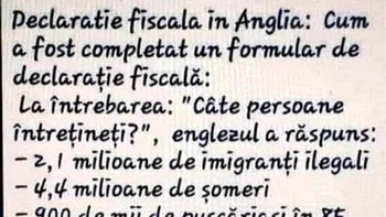 Bancul de weekend | Cum completează englezii declarațiile fiscale