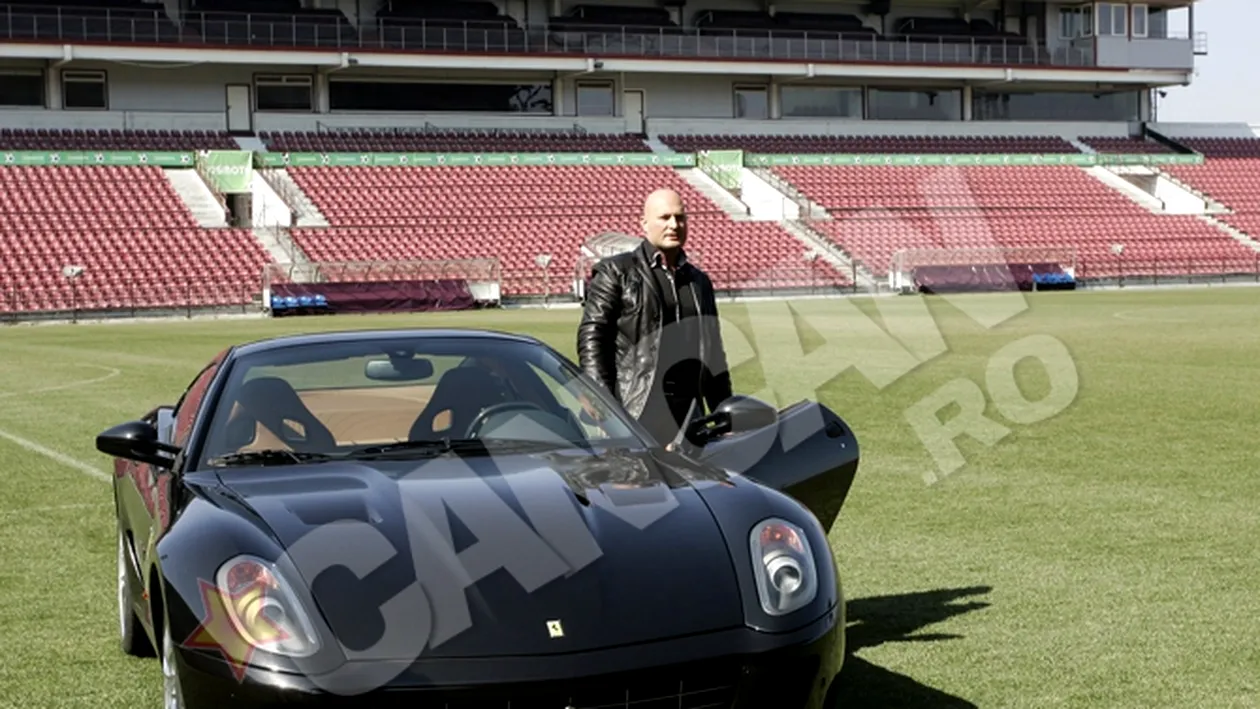 Arpad Paszkany a intrat cu Ferrari-ul pe gazonul de pe stadionul CFR Cluj