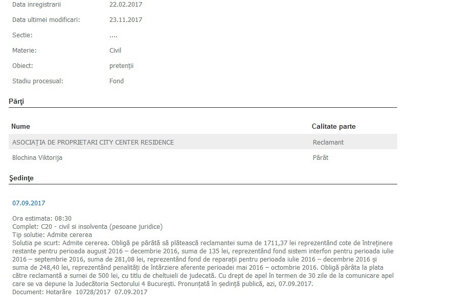 La un pas de evacuare din cauza restanțelor! Executată silit pentru datorii la întreținere!