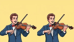 Test de perspicacitate | Identificați 3 diferențe între acești doi violoniști, în maximum 37 de secunde!
