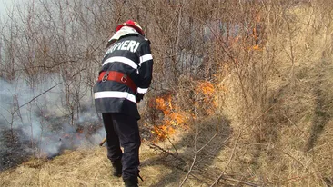 Circulaţie îngreunată pe Autostrada Bucureşti-Piteşti din cauza unui incendiu de vegetaţie