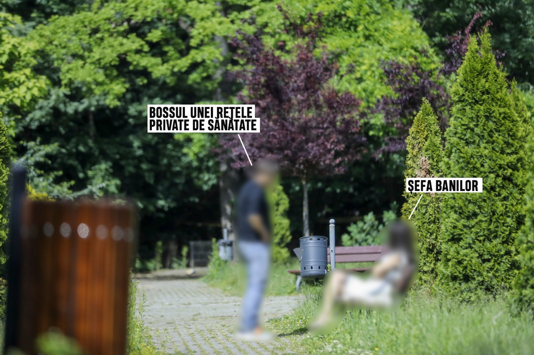 Bossul unei rețele private de sănătate, discuție intimă cu directoarea de contabilitate, în parc