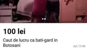 Anunțul de angajare al unui tânăr din Botoșani a devenit viral: "Caut de lucru ca batigard. Nu am luat bătaie decât de 3 ori până la 22 de ani"